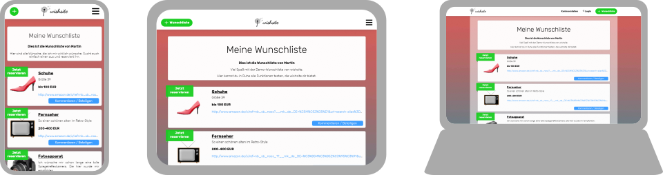 wishsite läuft auf allen Geräten