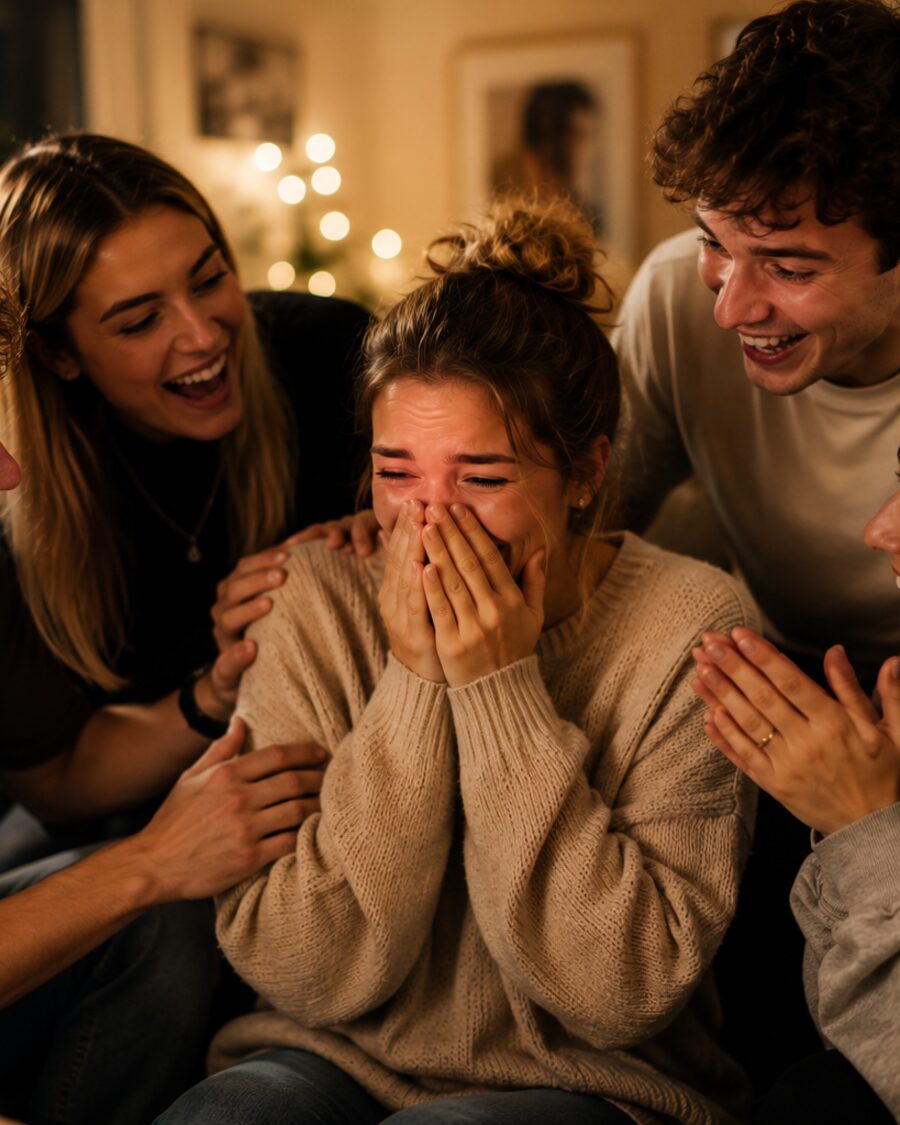 Freund*innen freuen sich gemeinsam über ein Geschenk